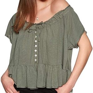 SOLD NWT Free People Green Top